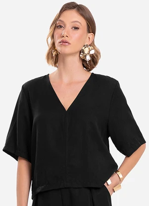 Endless - Blusa Feminina Manga Curta Preto - ENDLESS