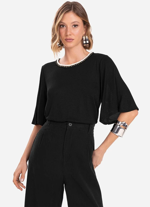 Endless - Blusa Feminina Manga Curta Preto 2