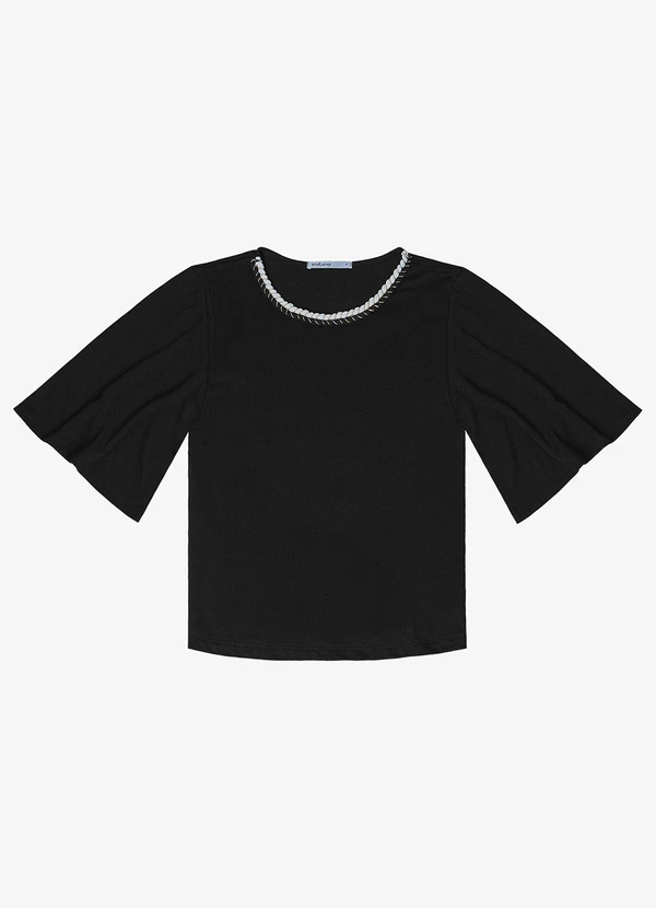 Endless - Blusa Feminina Manga Curta Preto 3