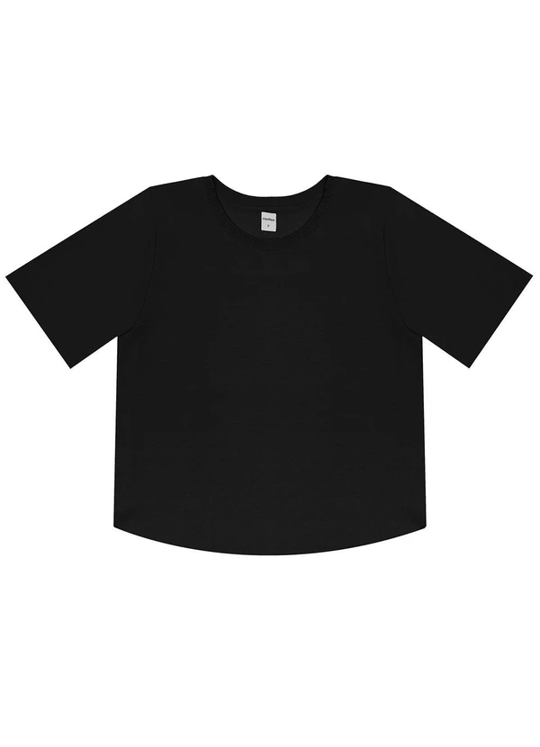 Rovitex - Blusa Feminina Manga Curta Preto 5