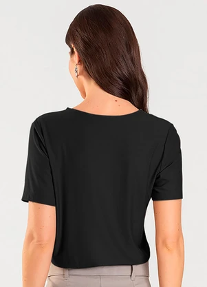 Dianna - Blusa Feminina Manga Curta Preto - DIANNA