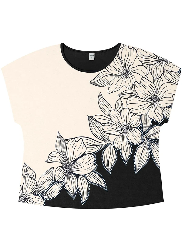 Rovitex - Blusa Feminina Manga Curta Preto