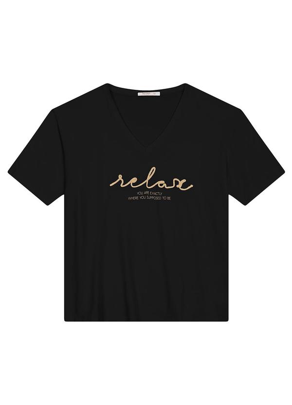 Secret Glam - Blusa Feminina Manga Curta Preto