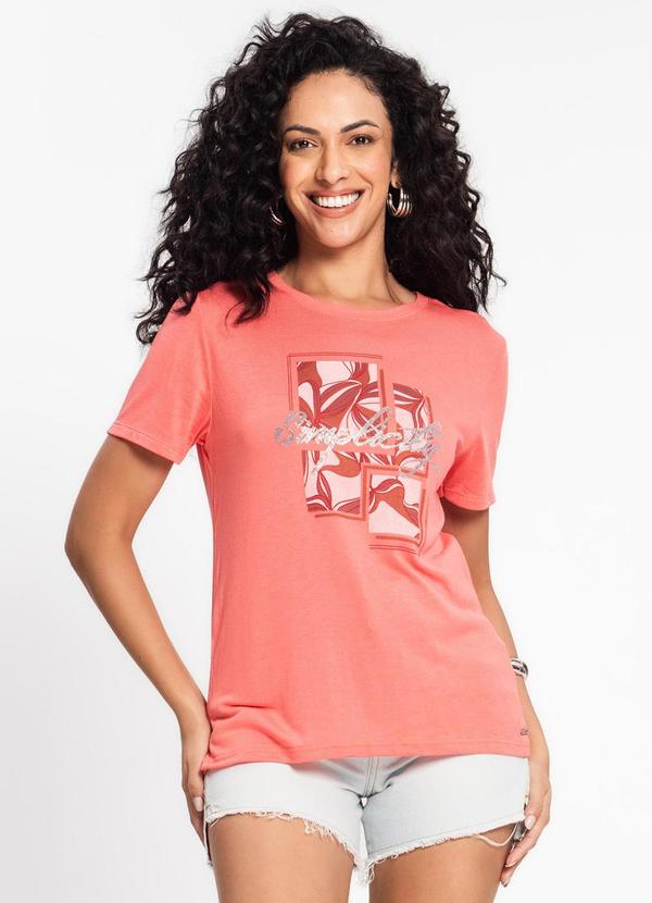 Rovitex - Blusa Feminina Manga Curta Rosa