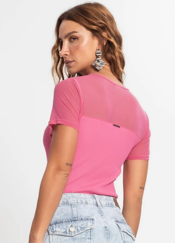 Endless - Blusa Feminina Manga Curta Rosa 2