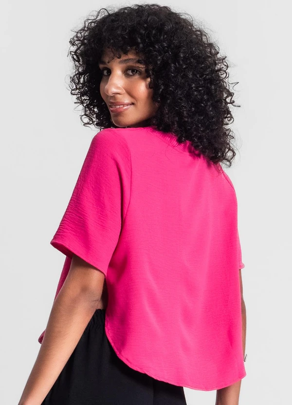 Rovitex - Blusa Feminina Manga Curta Rosa 2