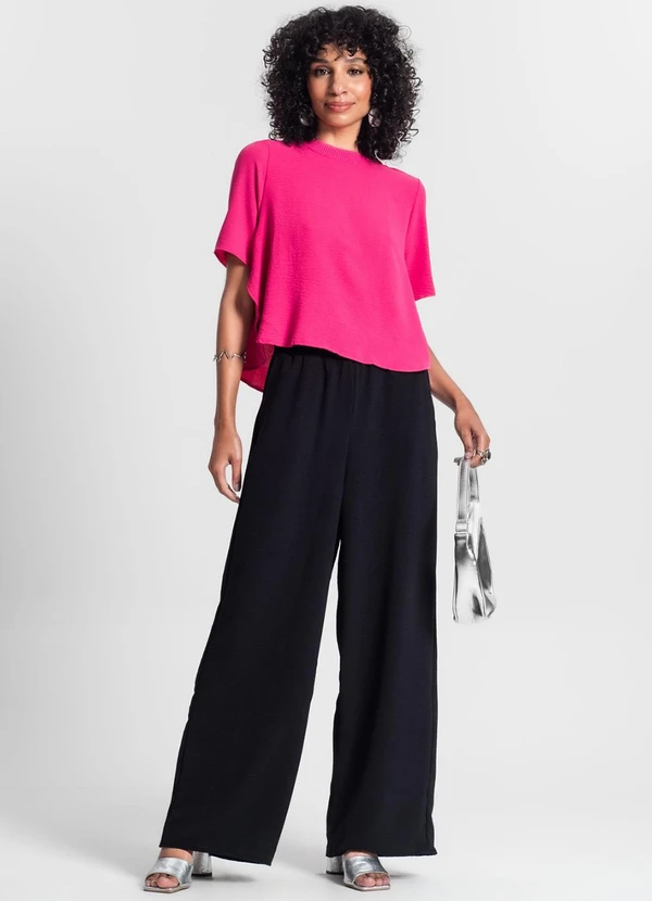 Rovitex - Blusa Feminina Manga Curta Rosa 3