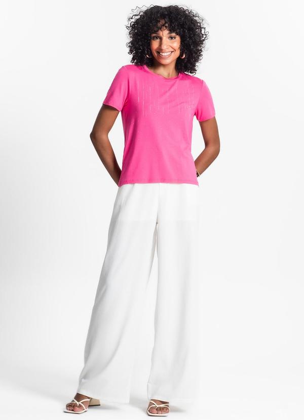 Rovitex - Blusa Feminina Manga Curta Rosa 3