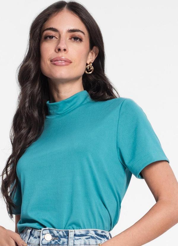 Rovitex - Blusa Feminina Manga Curta Rovitex Azul