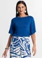 Rovitex - Blusa Feminina Manga Curta Rosa - variação: Azul