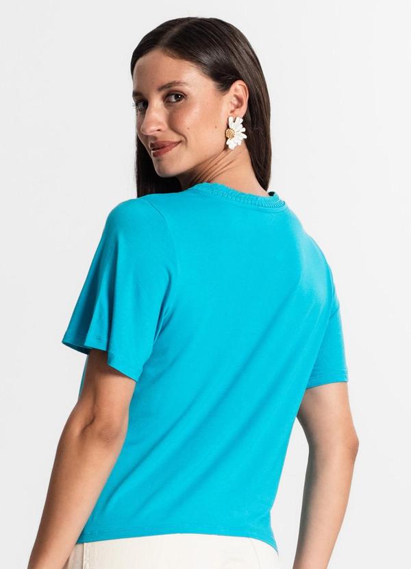 Rovitex - Blusa Feminina Manga Curta Azul 3