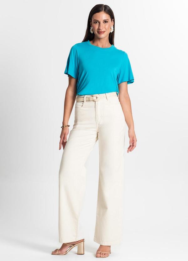 Rovitex - Blusa Feminina Manga Curta Azul 4