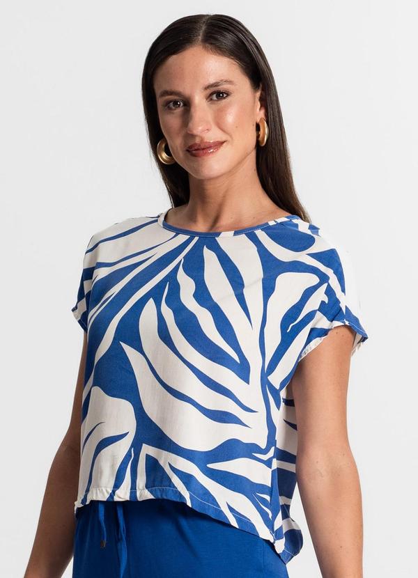 Rovitex - Blusa Feminina Manga Curta Azul 2