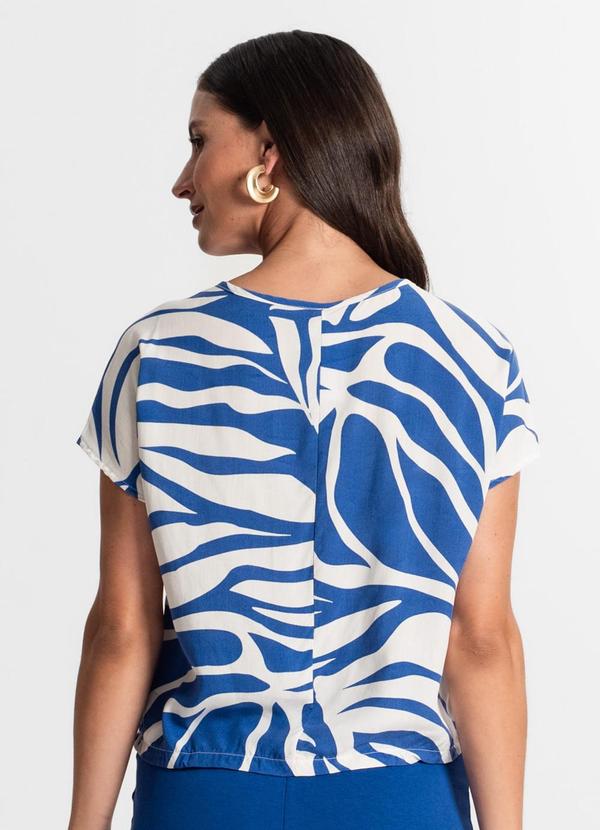 Rovitex - Blusa Feminina Manga Curta Azul 3