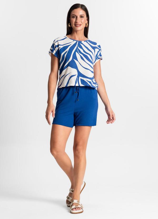 Rovitex - Blusa Feminina Manga Curta Azul 4