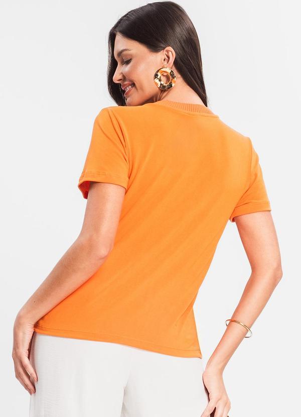 Rovitex - Blusa Feminina Manga Curta Laranja 2