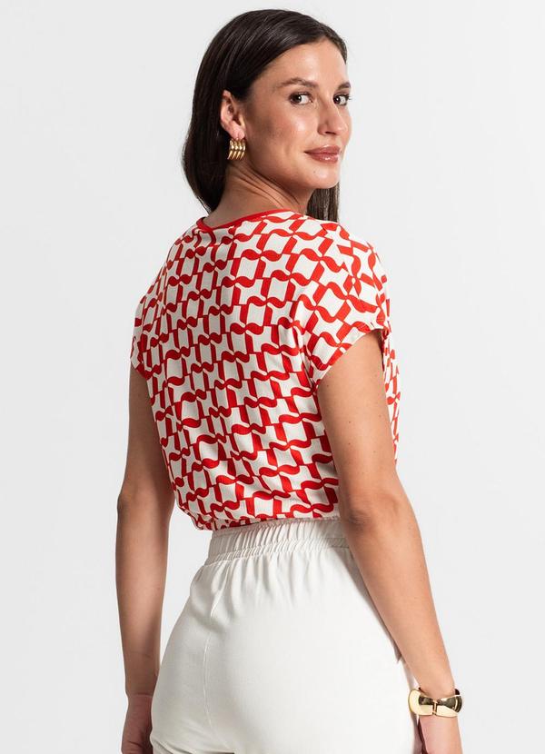 Rovitex - Blusa Feminina Manga Curta Laranja 2