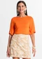 Rovitex - Blusa Feminina Manga Curta Rosa - variação: Laranja
