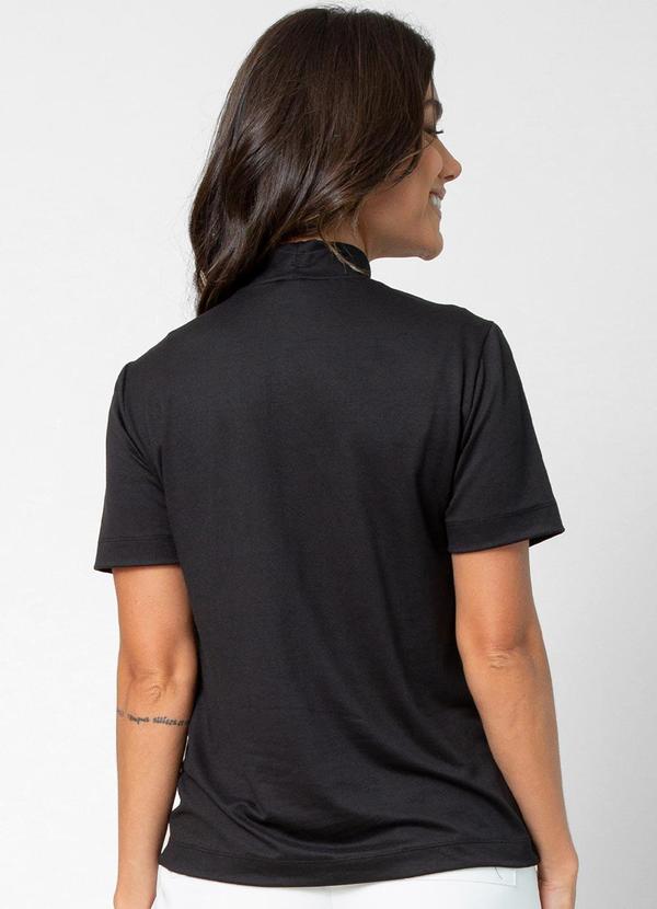 Rovitex - Blusa Feminina Manga Curta Preto 2