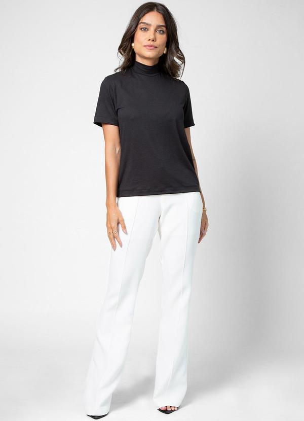 Rovitex - Blusa Feminina Manga Curta Preto 3