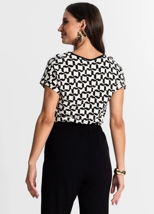 Rovitex - Blusa Feminina Manga Curta Preto - ROVITEX