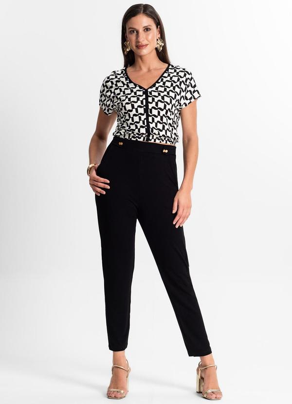 Rovitex - Blusa Feminina Manga Curta Preto 3