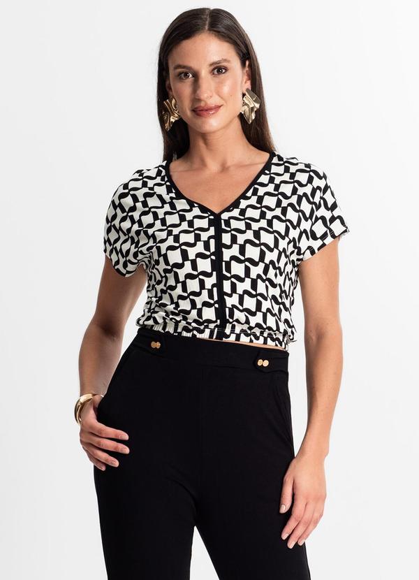 Rovitex - Blusa Feminina Manga Curta Preto 4