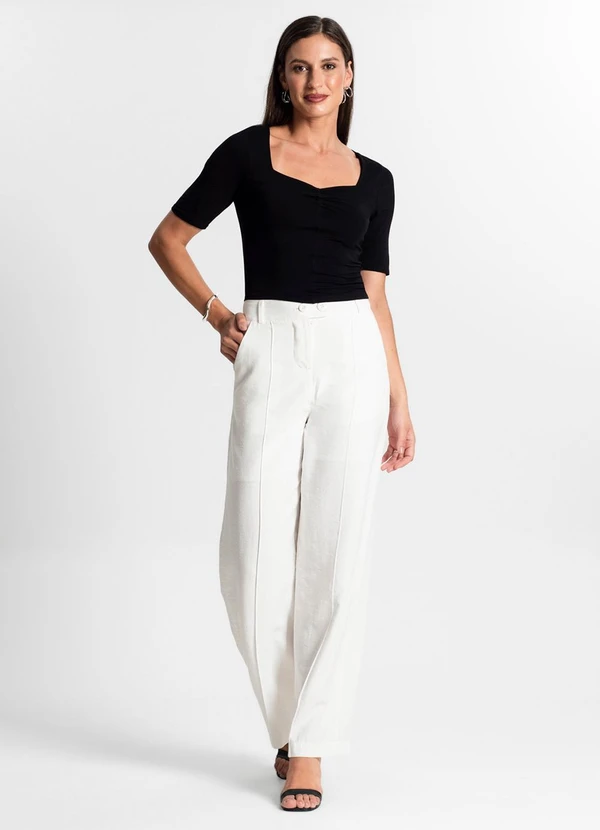 Rovitex - Blusa Feminina Manga Curta Preto 4