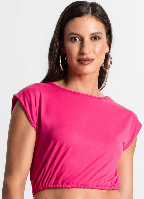 Rovitex - Blusa Feminina Manga Curta Rosa