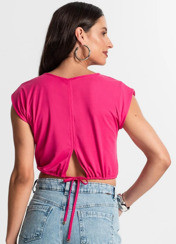 Rovitex - Blusa Feminina Manga Curta Rosa 2