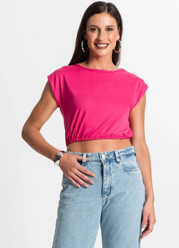 Rovitex - Blusa Feminina Manga Curta Rosa 3