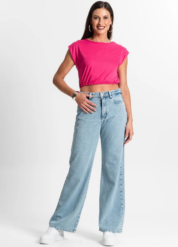 Rovitex - Blusa Feminina Manga Curta Rosa 4