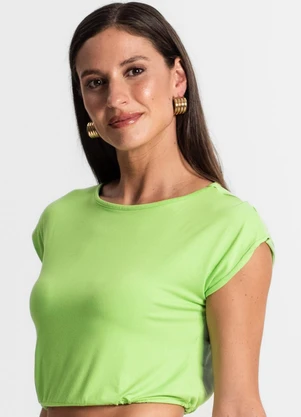 Rovitex - Blusa Feminina Manga Curta Verde - ROVITEX