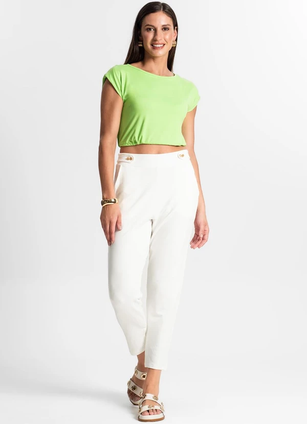 Rovitex - Blusa Feminina Manga Curta Verde 4