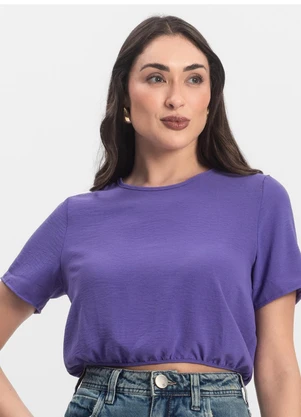 Infinita Cor - Blusa Feminina Manga Curta Roxo - INFINITA COR