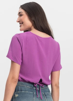 Infinita Cor - Blusa Feminina Manga Curta Roxo - INFINITA COR
