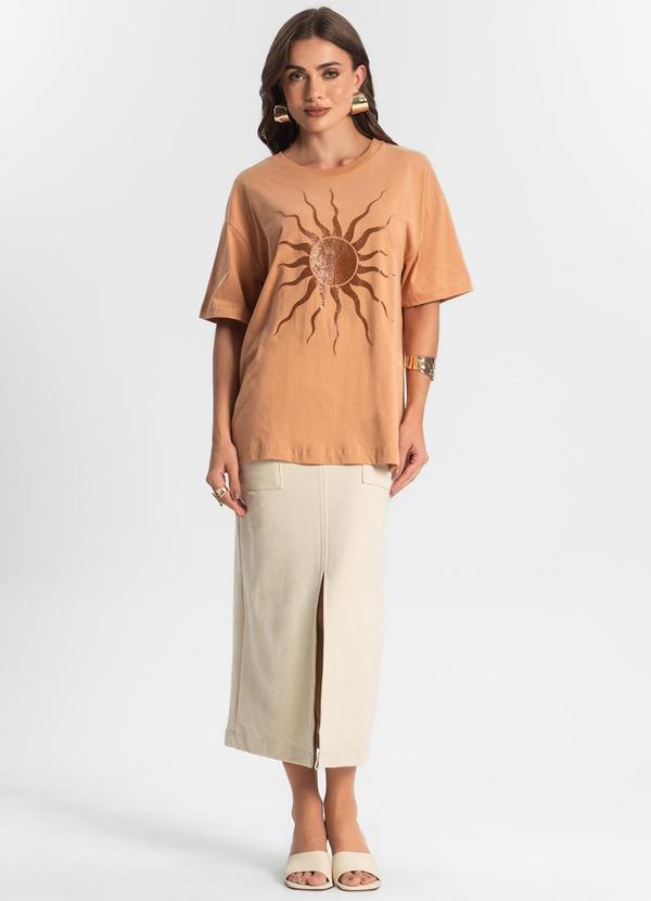 Endless - Blusa Feminina Manga Curta Sun Marrom 3