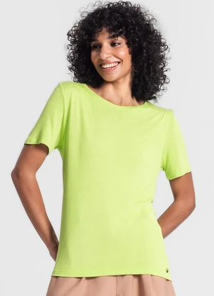 Rovitex - Blusa Feminina Manga Curta Verde - ROVITEX