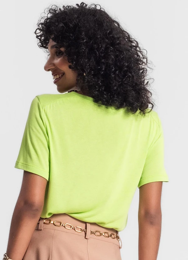 Rovitex - Blusa Feminina Manga Curta Verde 2
