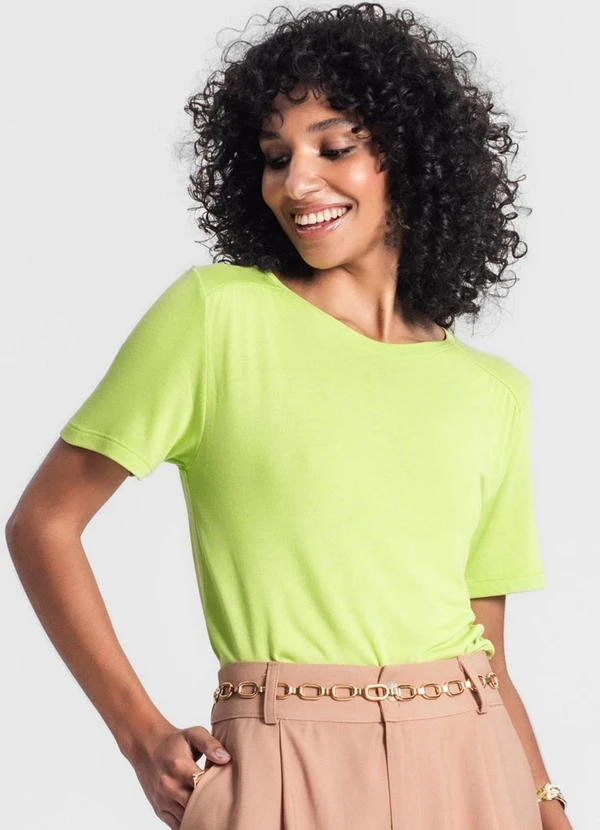 Rovitex - Blusa Feminina Manga Curta Verde 4