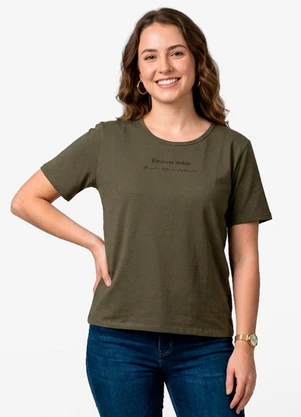 Infinita Cor - Blusa Feminina Manga Curta Verde - INFINITA COR