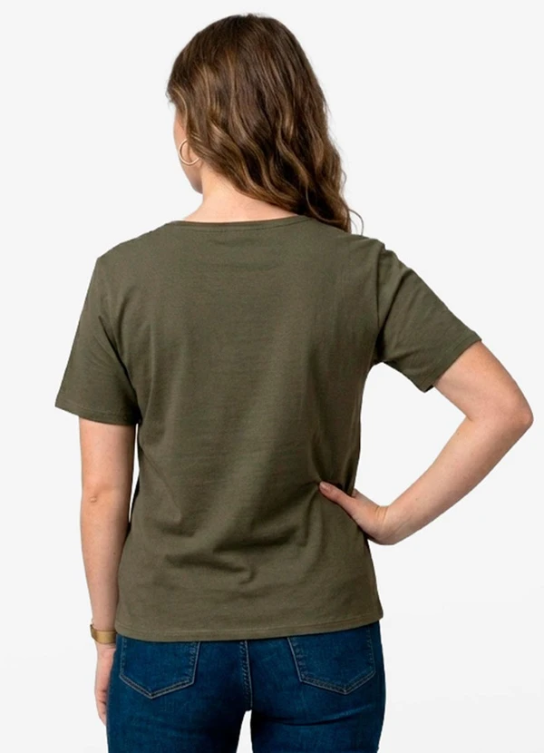 Infinita Cor - Blusa Feminina Manga Curta Verde 2