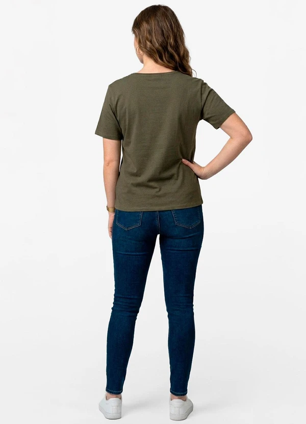 Infinita Cor - Blusa Feminina Manga Curta Verde 4