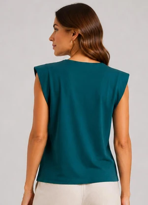 Infinita Cor - Blusa Feminina Manga Curta Verde - INFINITA COR