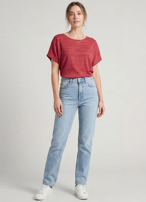 Infinita Cor - Blusa Feminina Manga Curta Vermelho - INFINITA COR