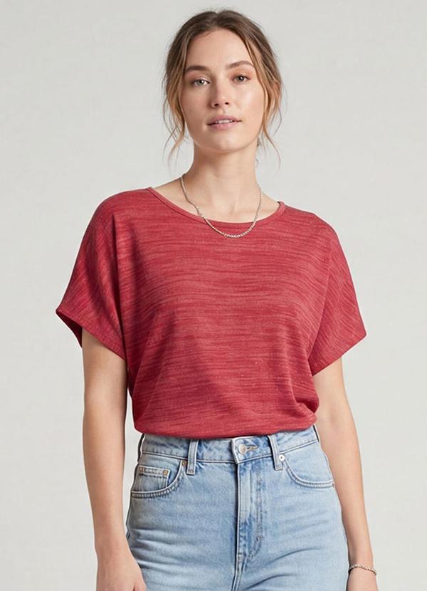 Infinita Cor - Blusa Feminina Manga Curta Vermelho