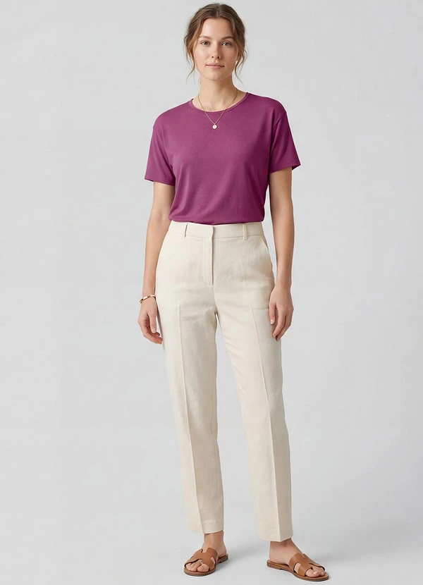 Infinita Cor - Blusa Feminina Manga Curta Vermelho 2