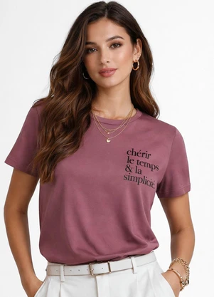 Infinita Cor - Blusa Feminina Manga Curta Vermelho - INFINITA COR