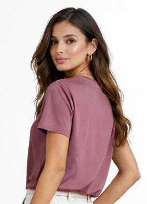 Infinita Cor - Blusa Feminina Manga Curta Vermelho - INFINITA COR