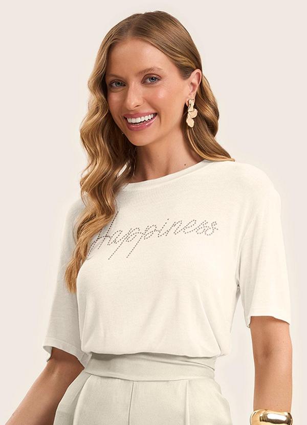 Rovitex - Blusa Feminina Manga Curta Visco Tricot Bege 1